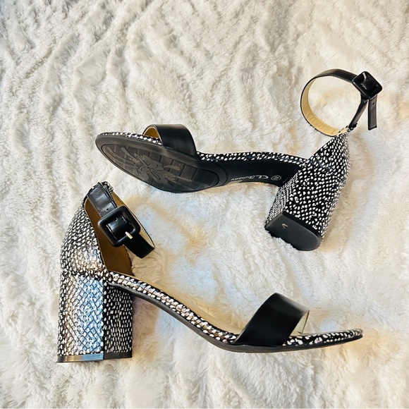 CL by Laundry Women's Black and White Polka Dot Ankle Strap Sandals Size 8 - Picture 3 of 9